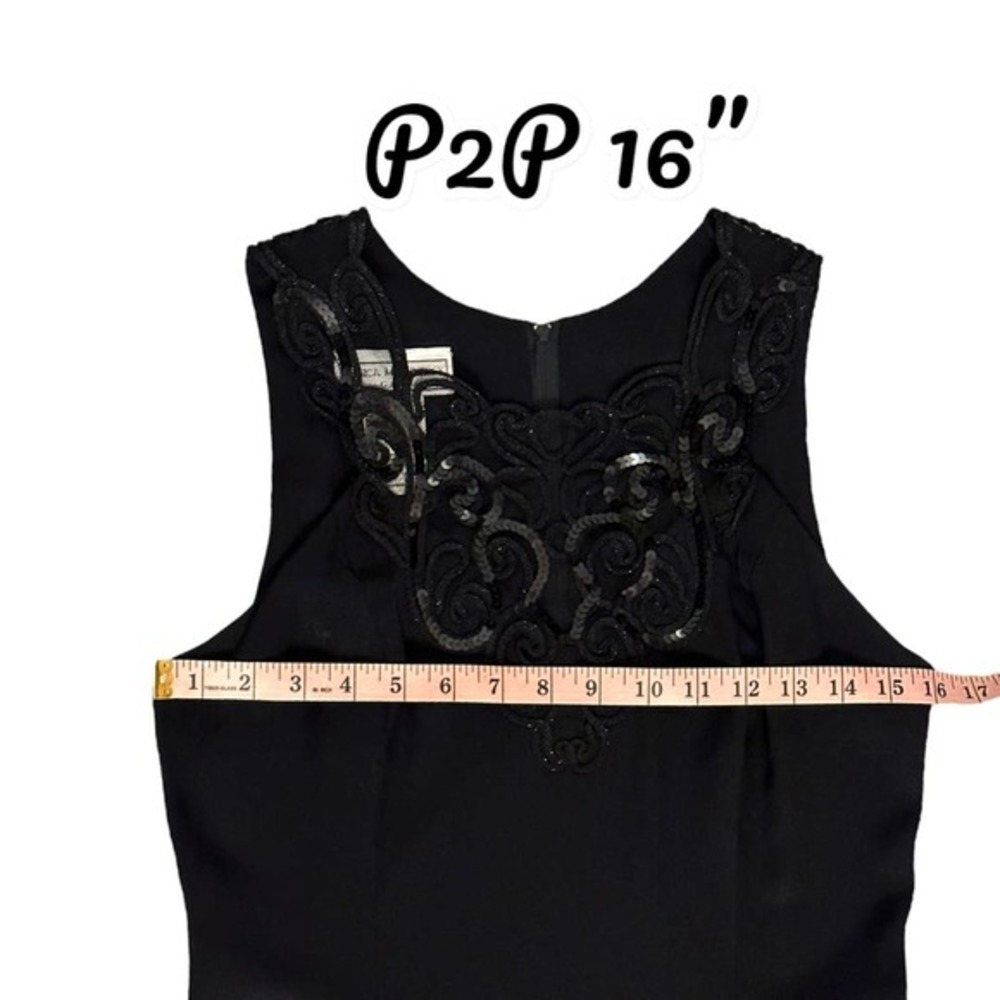 Vintage Jessica McClintock Gunne Sax Black Lace Detail Long Dress Size 11/12 - Picture 7 of 9